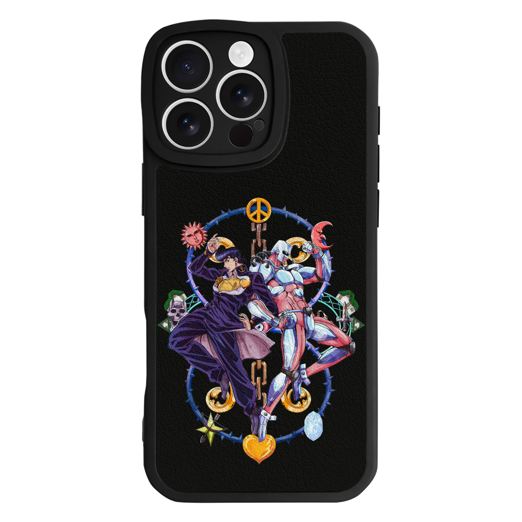 （画像用） ジョジョの奇妙な冒険 ひがしかた じょうすけ JoJo's Bizarre Adventure Higashikata Josuke 【iPhone 16シリーズ対応】シリコンスマホケース（レザー調） 材質：シリコン